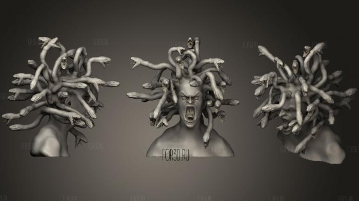 Medusa Bust 3d stl for CNC